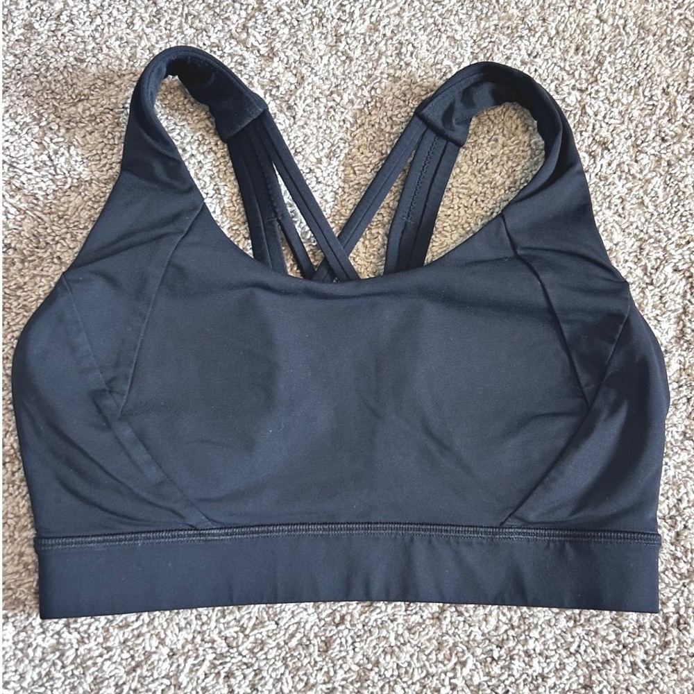 Lululemon Free To Be Serene Bra Black Strappy Yoga‎ Sports Bra Size 4 W2BVAS
